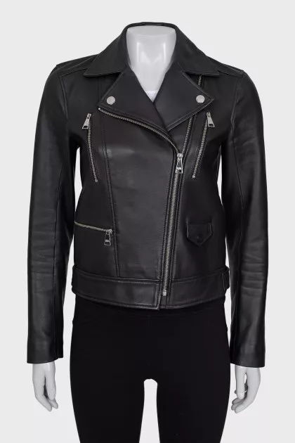 Black leather jacket