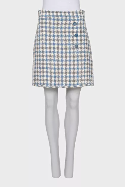 Printed skirt with buttons