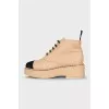 Beige boots with gold decor