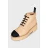 Beige boots with gold decor