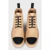 Beige boots with gold decor