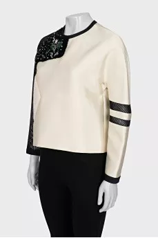 Straight cut blouse decorated with crystals