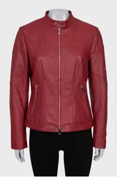 Red jacket with a zipper