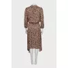 Fitted beige dress with print