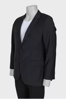 Men's straight-cut wool jacket