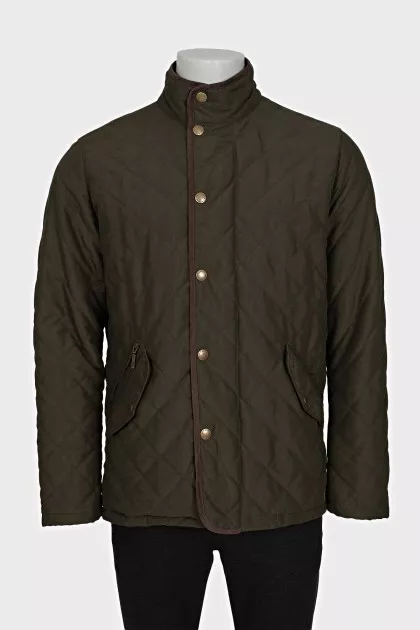 Men's insulated jacket with a zipper and buttons