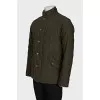 Men's insulated jacket with a zipper and buttons