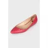 Pink leather ballet flats