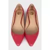 Pink leather ballet flats