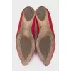 Pink leather ballet flats