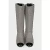 Textile boots with leather toes