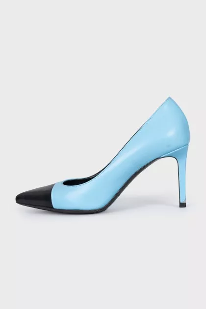 Leather pumps with contrasting toes