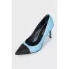 Leather pumps with contrasting toes