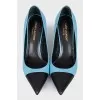 Leather pumps with contrasting toes