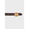 Reversible leather and canvas belt with logo