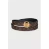 Reversible leather and canvas belt with logo