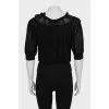 Blouse with ties at the bottom