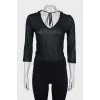 Cropped blouse with ties