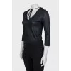 Cropped blouse with ties