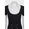 Black wool and silk blouse