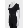 Black wool and silk blouse