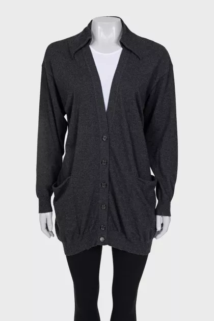 Gray cashmere cardigan