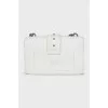 White leather bag with brand logo