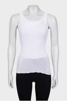 White ribbed tank top