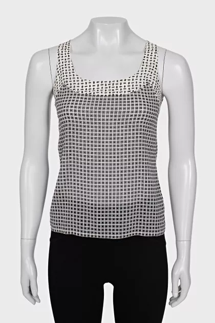 Black and white print top