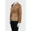 Animal print blouse with belt