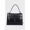 Black snakeskin bag