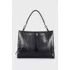 Black snakeskin bag