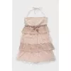 Silk mini dress with lace