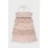 Silk mini dress with lace