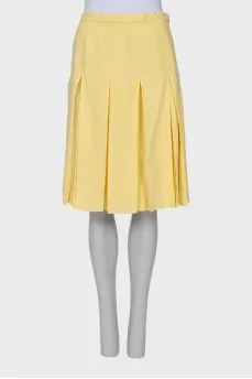 Silk skirt with wide pleats