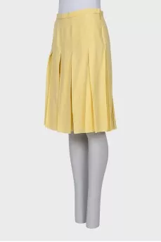 Silk skirt with wide pleats