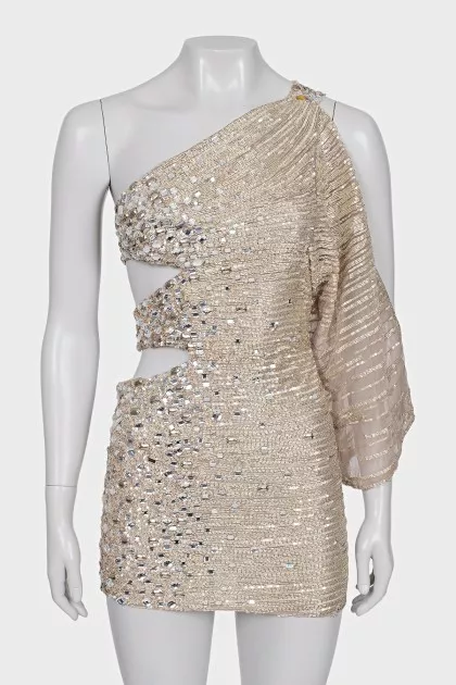 Cocktail dress with silver decor