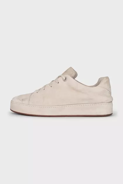 Beige suede sneakers