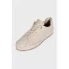 Beige suede sneakers