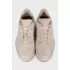 Beige suede sneakers