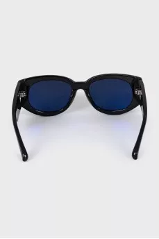 Wide frame sunglasses with crystals