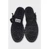 Suede boots with silver decor