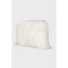 White clutch with long pile