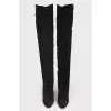 Suede boots with lacing