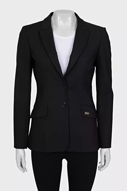 Fitted jacket with rhinestones