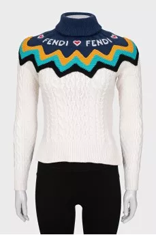 Wool and cashmere turtleneck sweater
