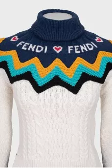 Wool and cashmere turtleneck sweater