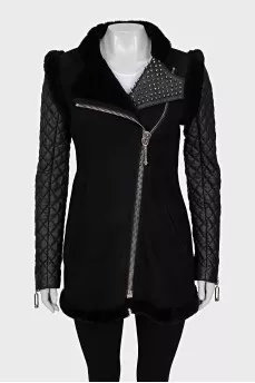 Black sheepskin coat