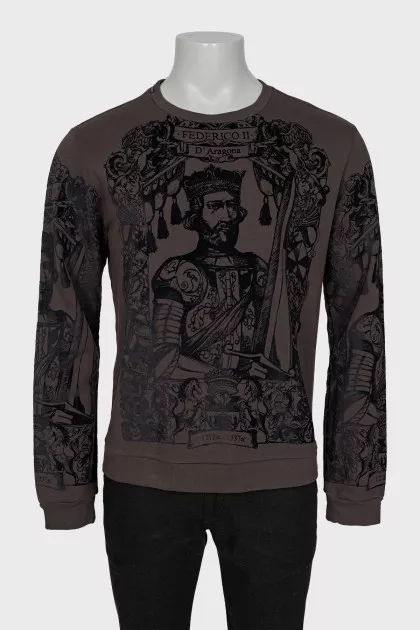 Men's brown sweatshirt with print