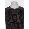 Men's brown sweatshirt with print